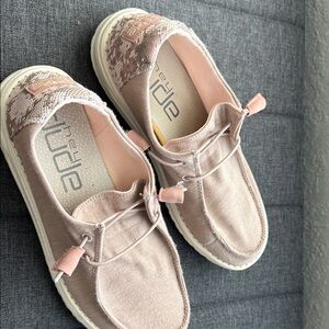 Hey Dude Blush Canvas Slip-Ons